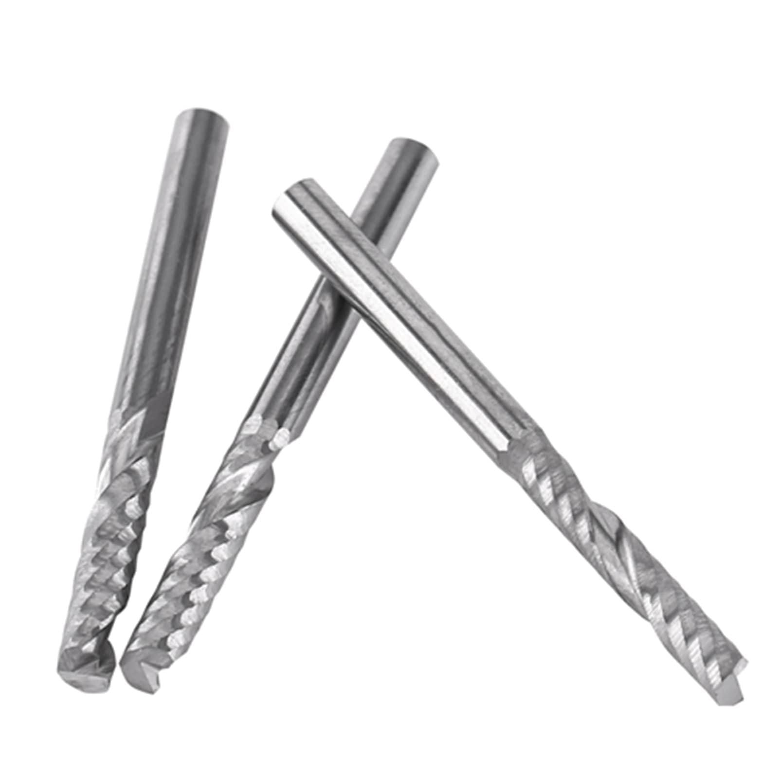 10 Pièces Carbure de Tungstène Unique 3.175mm Fraise en Bout 3mm Fraise en Bout Fraise Flûte Fraise en Bout Spirale CNC Routeur Gravure Outil de Sculpture
