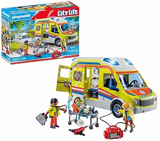 PLAYMOBIL City Life 71202 Ambulancia con luz y Sonido, Juguete para niños a Partir de 4 años | Ya disponible en tu tienda friki favorita! En mundofriki.es!