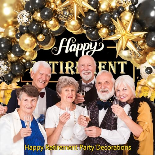 Black and Gold Balloon Arch Kit, Black and Gold Party Decorations for Birthday Bachelorette Retirement Office Christmas 2026 New Years Eve Graduation Anniversary Party Decorations - Image 7