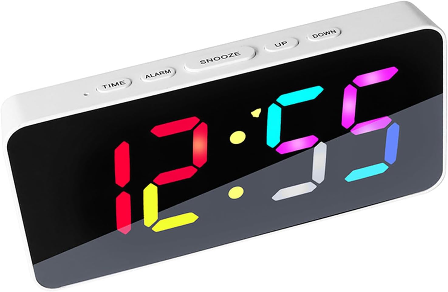 HZDHCLHBedside Digital Alarm Clock Electronic Clock With Adjustable Brightness, Snooze Function, Date Display (Gradient Color)
