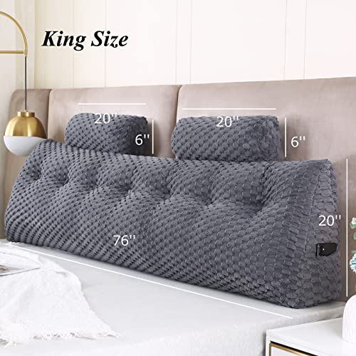 Gpround Wedge Headboard Pillows + Head Roll Pillow Bed Wedge Pillow For Headboard Large Bolster For Bed Rest Reading Pillows Backrest Pillows For Sitting In Bed Backrest Positioning Support #TOP1