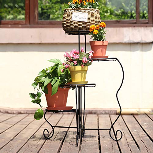 image for Worth Garden Luxury 4-Tier Upgraded Heavy Duty Plant Stand & Flower Po