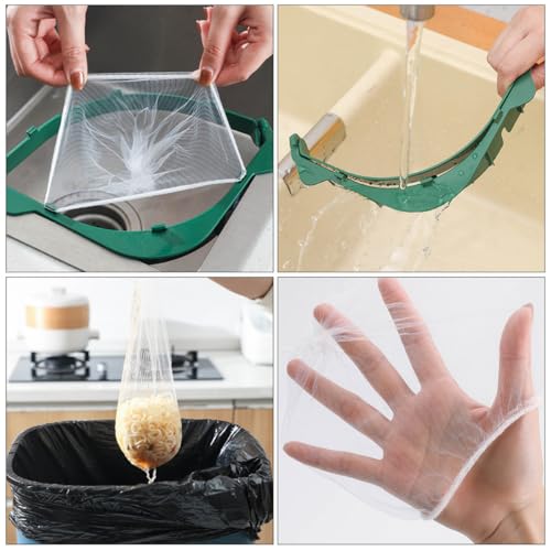 Colador para fregadero de cocina SECFOU con soporte plegable verde miniatura 6
