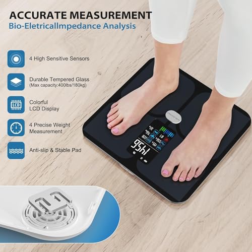Ablegrid A-SCALE-X_BK Body Fat Scale,Digital Smart Bathroom Scale thumb #7