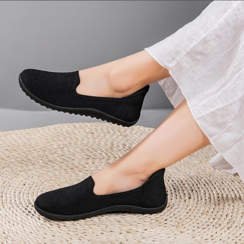 Image of KBZone Women's Wide Toe Box Slip on Flats Shoes Comfortable Round Toe Mesh Loafers Walking Shoes