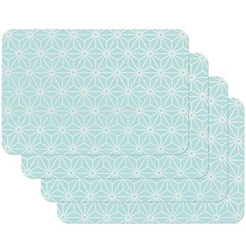 Venilia Set de table OSAKA BLEU, 45 x 30 cm, 4 pcs, antidérapant résiste à la chaleur et fait, Polypropylène, 59060