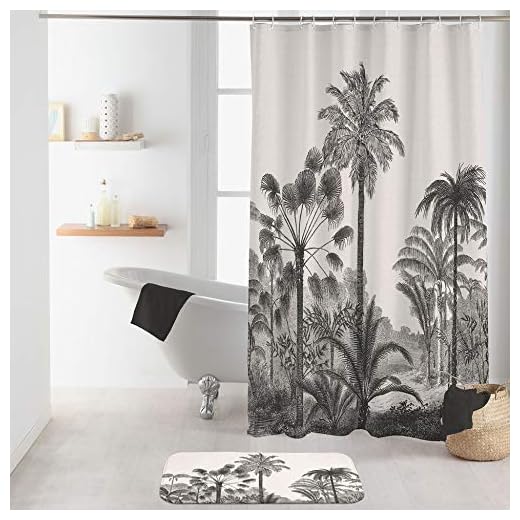 Douceur d'Intérieur Rideau de Douche avec Crochets 180 x 200 cm Polyester imprime cocoty des place Multicolore