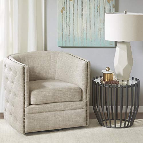 Madison Park Capstone Swivel Chair Solid Wood Plywood Metal Base Accent Armchair Modern Classic Style Family Room Sofa Furniture Cream Buy Online In Colombia Madison Park Products In Colombia