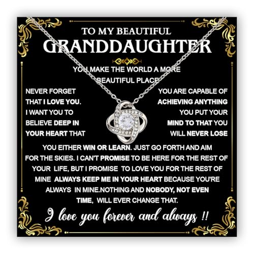 To My Granddaughter Necklace, Granddaughter Necklace Gifts From Grandma Or Grandpa, Necklace Gift For Granddaughter On Birthday Christmas Wedding, Graduation Necklace Gift For Granddaughter