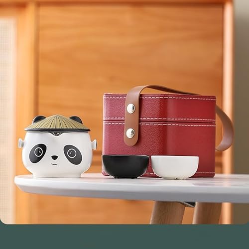 中国パンダ成都名物パンダティーセットセットティーカップ文化創造ギフトポータブルティーセット中国パンダクイックカップ