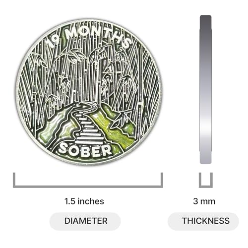 Image of The Achieve Mint 19 Months Sober Token | 19 Months Sobriety Chip | Non-AA, Non-Religious Medallion for Men and Women Celebrating Sobriety