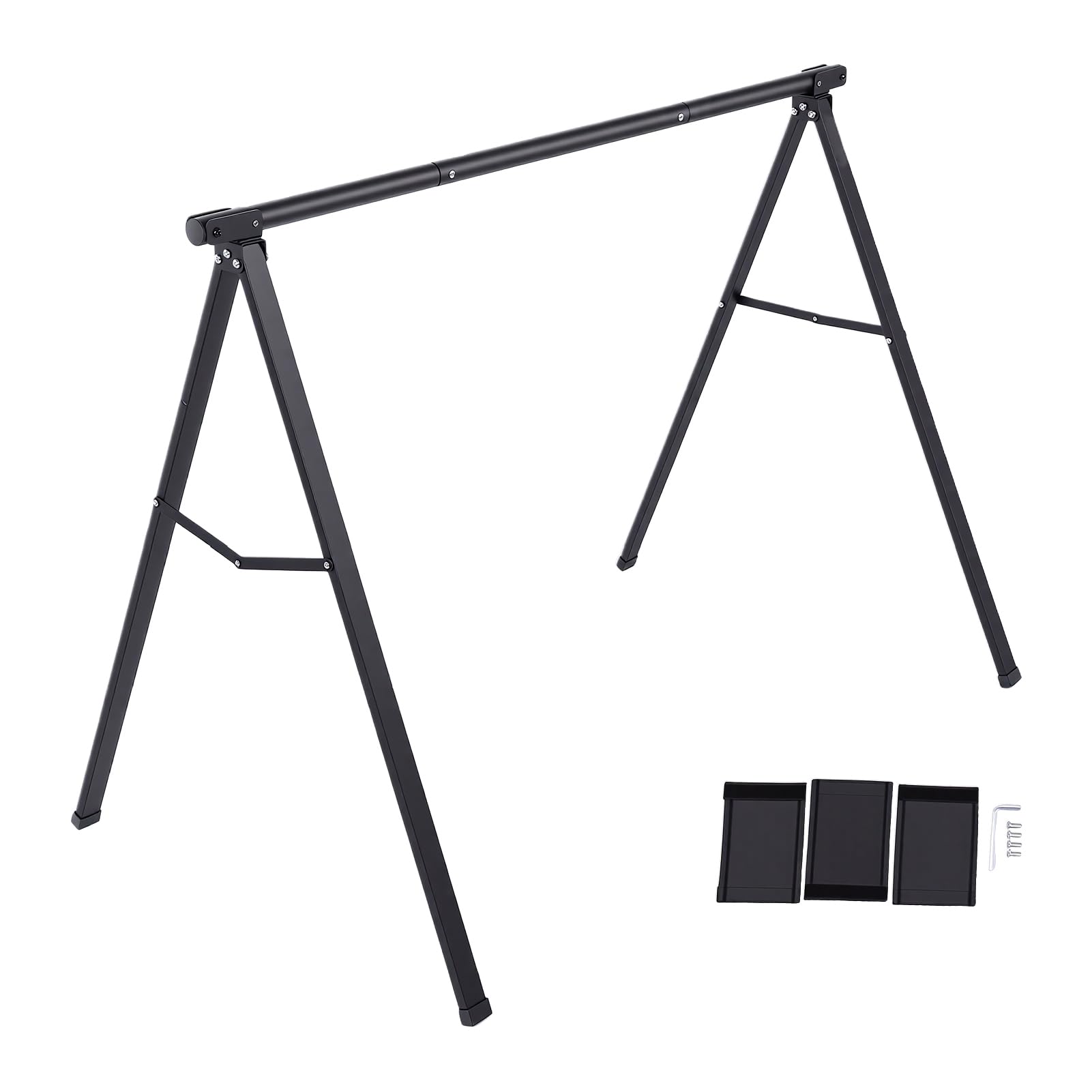 PUSOKEI 3 Bici Rack Parcheggio in Acciaio Pesante Pieghevole (Black)