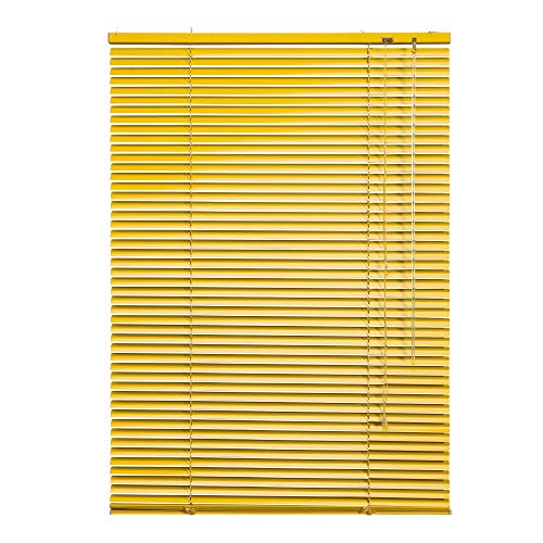 Liedeco Jalousie aus Aluminium Sonnen-Gelb, Jalousie für Fenster und Tür B 60 cm x L 220 cm