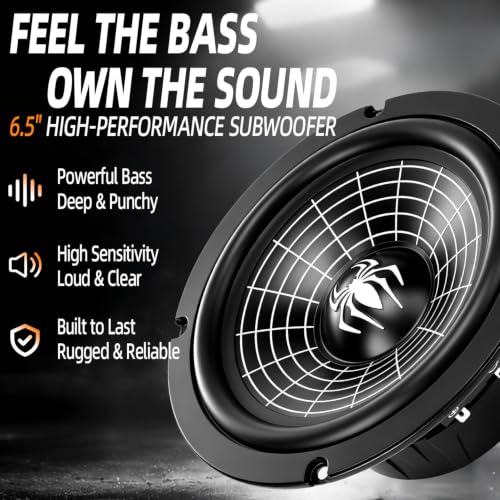 Image of 6.5 Inch Speakers, 800W 4 Ohm 6.5 In Speaker Car Audio Aluminum Cone Woofer