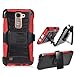 Phone Case for LG Treasure 4g LTE (Straight Talk) / LG Phoenix 2 (AT&T) / LG Escape 3 / LG K7 / LG M1 / Tribute 5 Red Edge Cover Stand Combo Holster