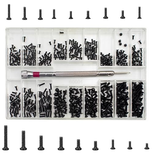 500 Pcs Micro Screws Assortment Kit – M1.2 M1.4 M2 Small Screws for Electronics, Eyeglasses, Watches, Laptops – Precision Repair Tool Set