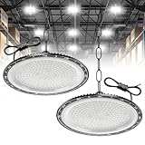 focos led para naves industriales 【Actualización para una iluminación uniforme】 Gracias al molde de inyección mejorado y a la nueva lente óptica, la distribución de la luz es homogénea, sin manchas amarillas ni puntos calientes. Luz perfectamente enfocada sin pérdidas de luminosidad, ideal para almacenes, talleres, salas de exposición y centros logísticos