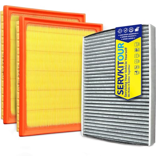 SERVKITOUR Engine Cabin Air Filter kit for Tundra (2022 2023 2024 2025 2026) for Sequoia (2023-2026) Replace 17801-F4010 871390-C010