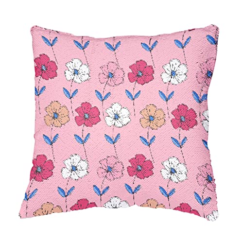 Coussin Sequin Turquoise Fleurs Sauvages Pastel - 4