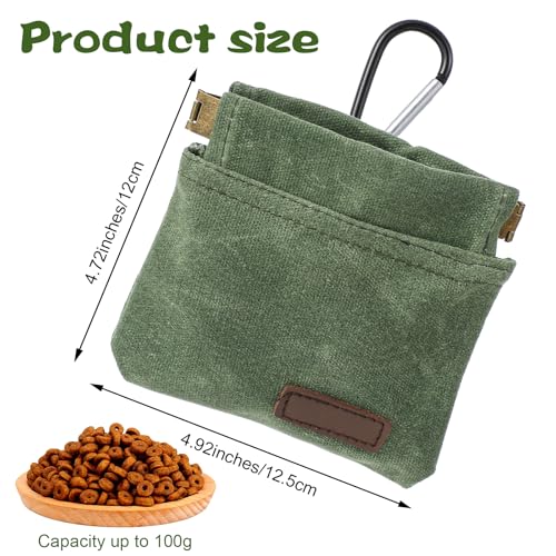 Bremorou Leckerlibeutel für Hunde, Futterbeutel Hund Snackbeutel Hund Freihändige Schwarz Leckerlitasche Leckerli Beutel mit Karabiner Trainingstasche für Haustiere Hunde (Grün)