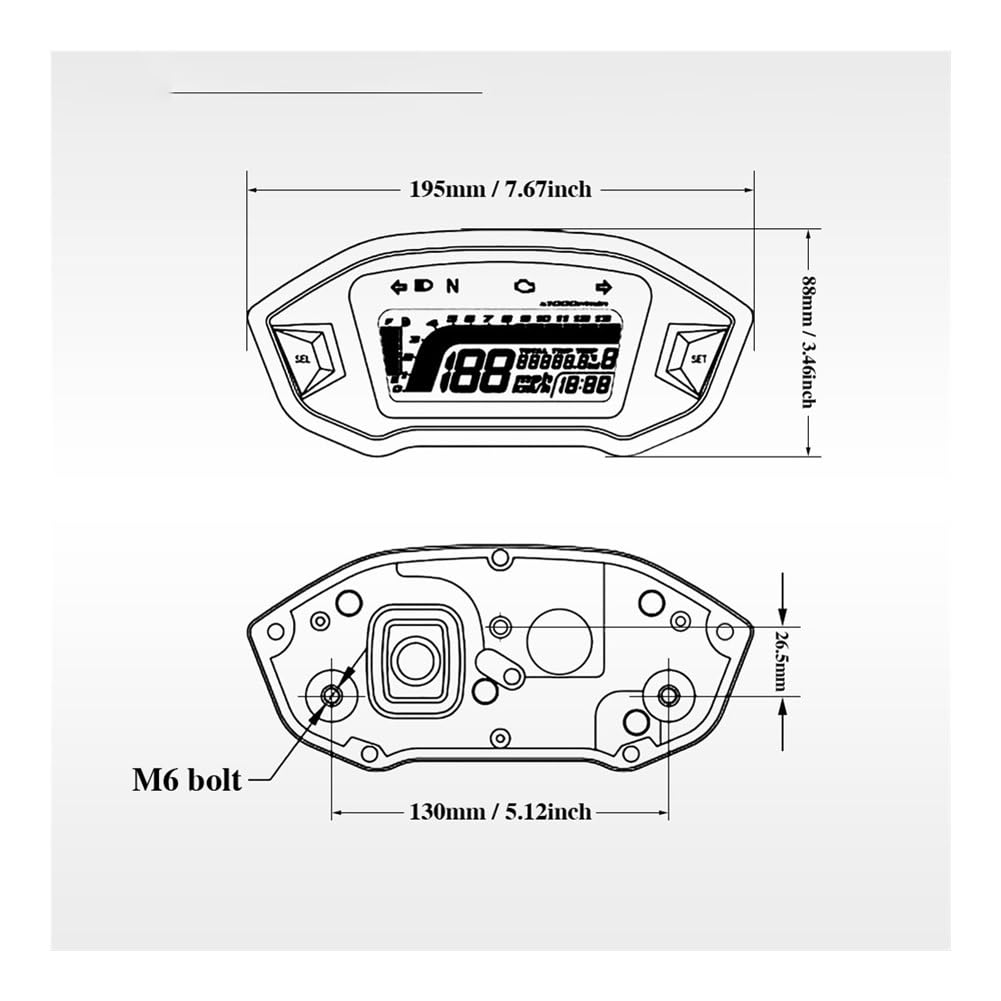 Compteur de Vitesse Digital Moto Compteur De Vitesse Numérique Universel pour Moto, pour Tableau De Bord À Double Compteur De Vitesse Et Odomètre pour GROM CRF250