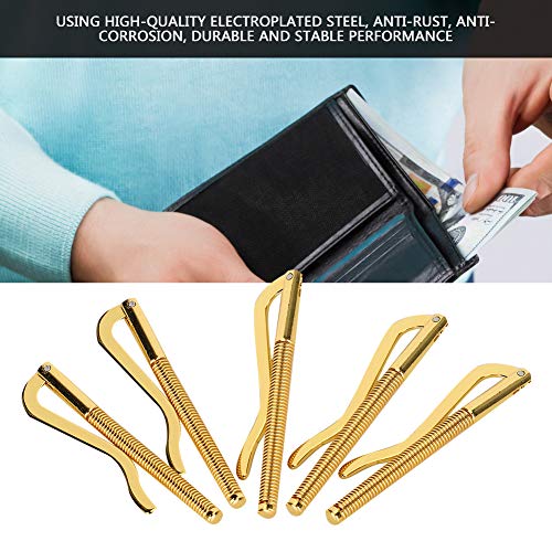 5pcs Wallet Money Clip Spring, 75mm Spring Money Cash Clip for Bifold Leather Wallet and Card Holder Gold4