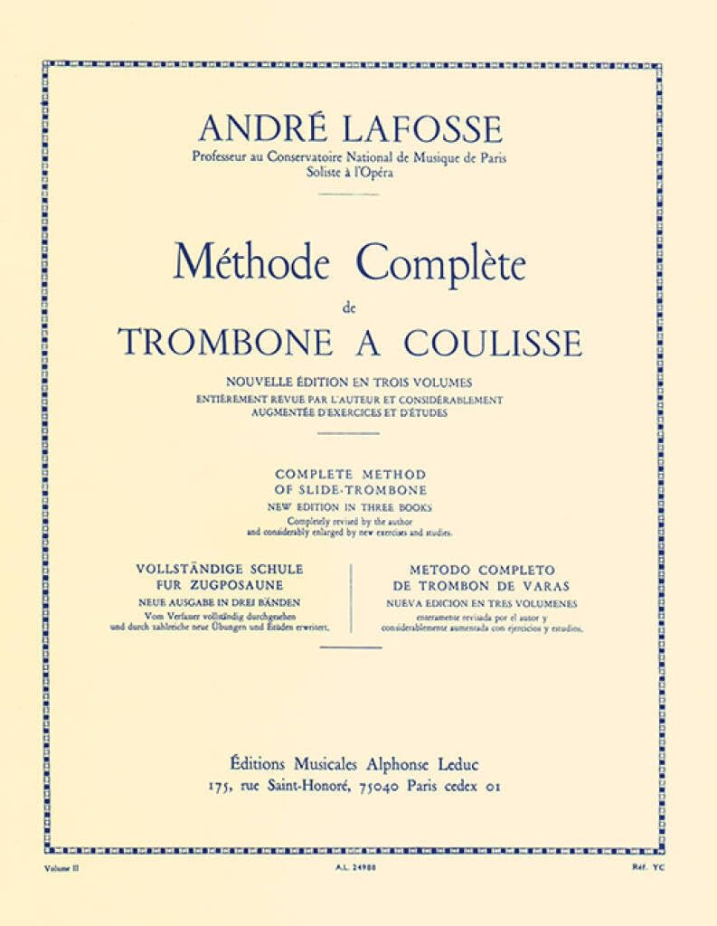 Methode complete de trombone a coulisse volume 2/3