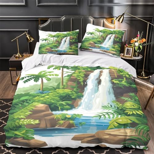 Housse de couette cascade en microfibre anti-plis et facile à enfiler - 4