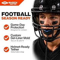 Shock Doctor Mouth Guard Sports, Hockey, Lacrosse, Baseball, Wrestling Moutguard, Gel Max Heavy Duty Protection & Custom Fit, Football Mouth Guard with Strap, Adult & Youth Mouthguard — image 4