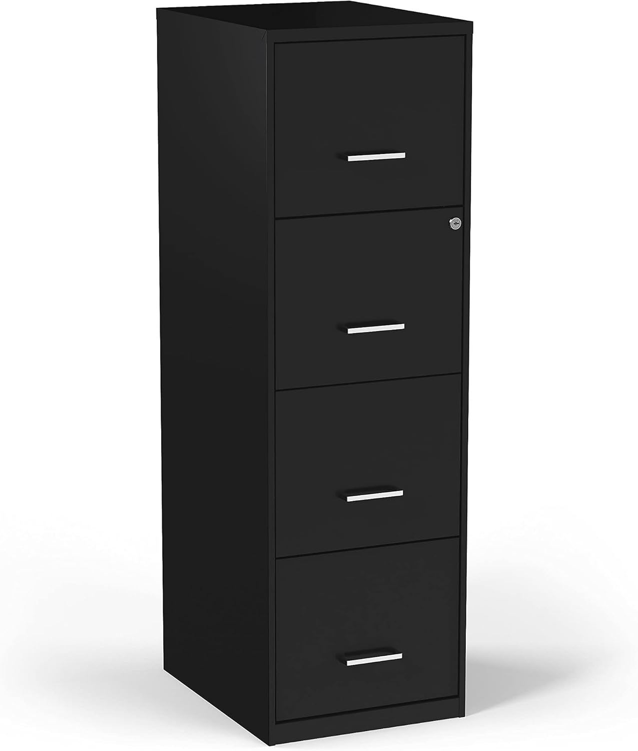 STAPLES 4-Drawer Vertical File Cabinet, Letter Size Documents, Lockable, 18.9" D x 14.3" W x 45.8" H, Black