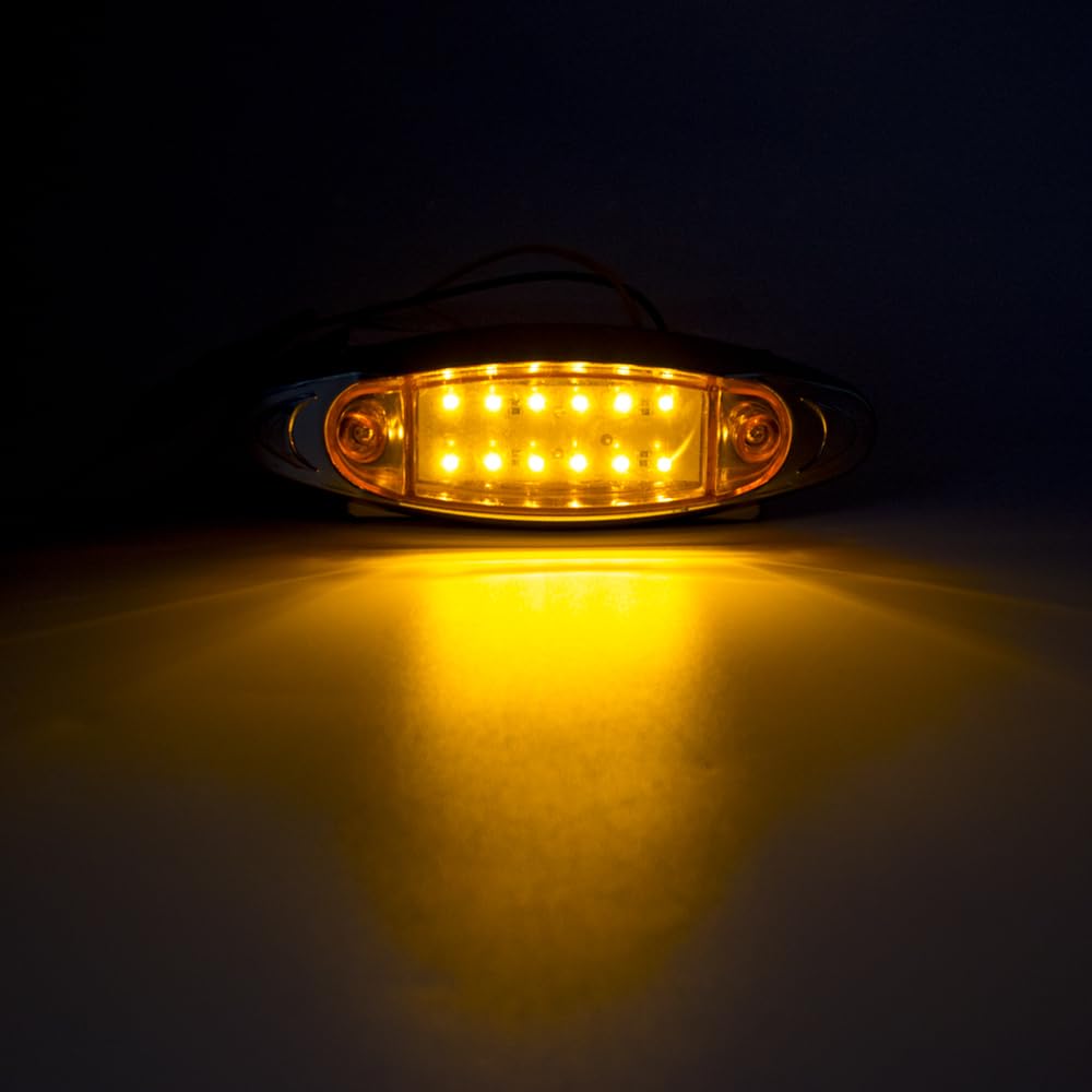 10 sztuk 12 12V 24V znacznik boczny ostrzeżenie światło tylne odprawa kierunkowskaz lampka hamulca kierunkowskazy Chrome ciężarówka z przyczepą(Orange)