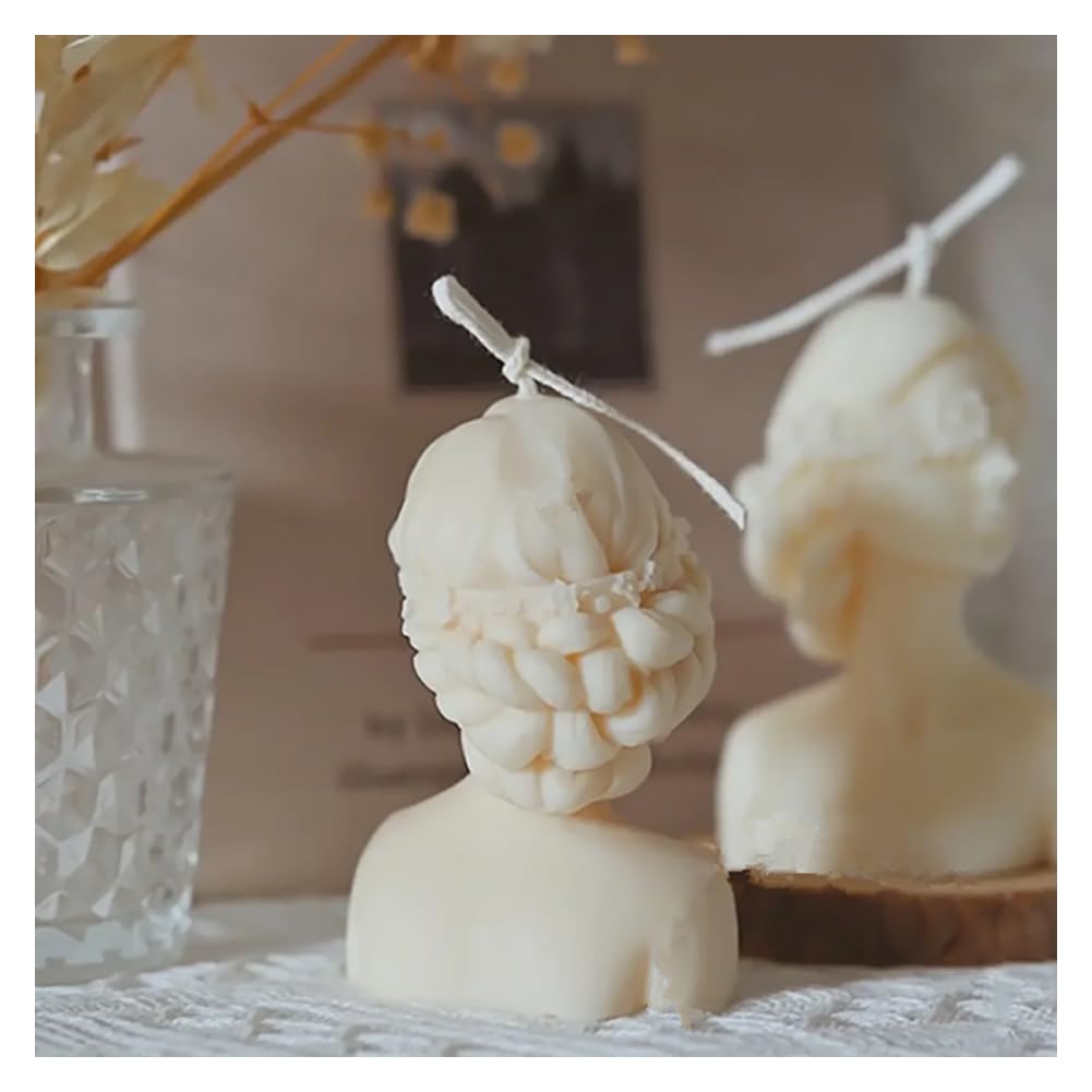Stampo Silicone 3D A Forma Di Candela Donna Con Occhi Chiusi - Per Candele, Saponi, Resina, Fai Da Te - Foto 7