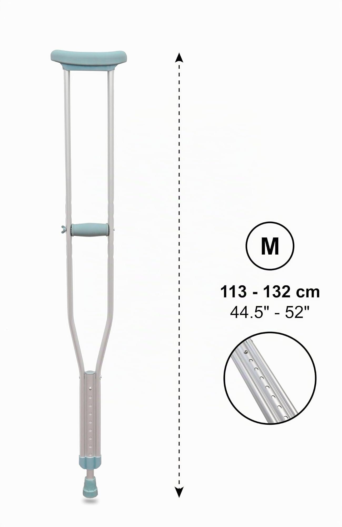 PEPE Mobility Achselkrücken Grau, Gehhilfe Größe M, 113-132 cm (2 Stück)