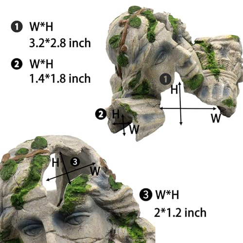 relaqcc Reptile Cave Hideout Tank Accessories Decorations, Aquarium Hideaway Cave Fish Tank Decorations for Amphibians, Betta Fish, Shrimp, Lizards, Leopard Gecko - Image 5
