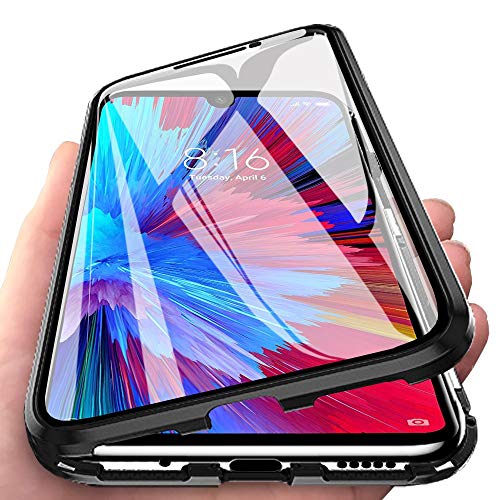 EabHulie Redmi Note 7 Case, 360° Full Body Transparent Tempered Glass with Magnetic