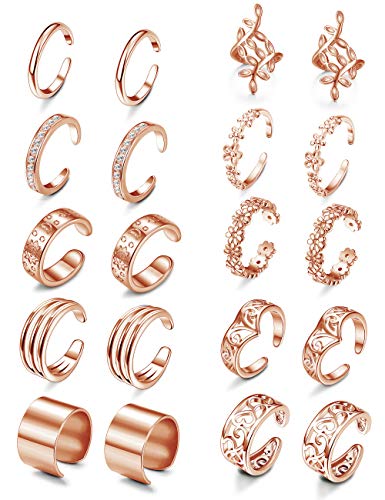 Jstyle 10Pairs Adjustable Ear Cuff Clip Earrings Set for Women Stainless Steel Non-Piercing Cartilage Clip On Wrap Earring Set