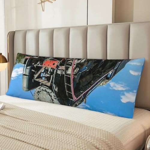 Housse de traversin long en microfibre ultra douce infroissable imprimé train
