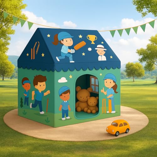 Image of Shree Incorporation Play House for Kids Jumbo Size Extremely Light Weight, Waterproof Kids Play Tent House for Girls Boys | Water Repellent Big Size (Cricket Style Theme Y)