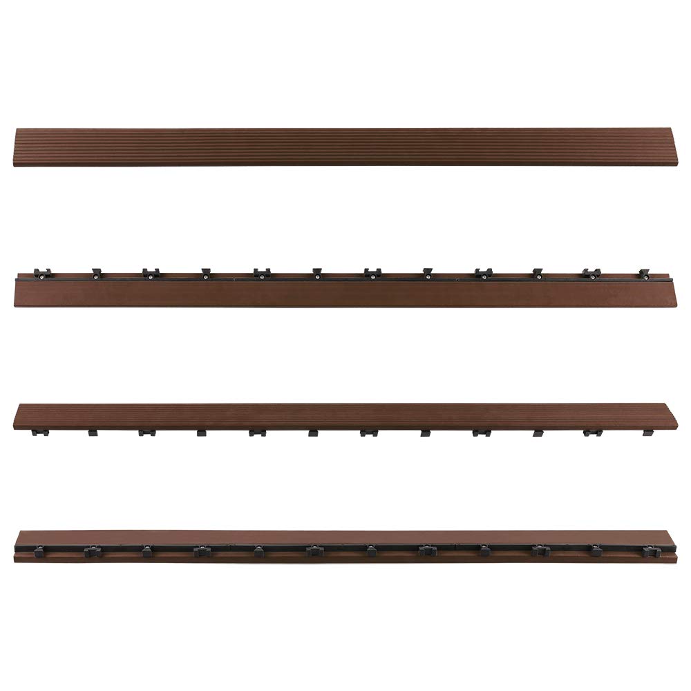 NewTechWood 1/6 ft. x 3 ft. Quick Deck Composite Deck Tile Straight Fascia in Brazilian Ipe (2-Pieces/Box)