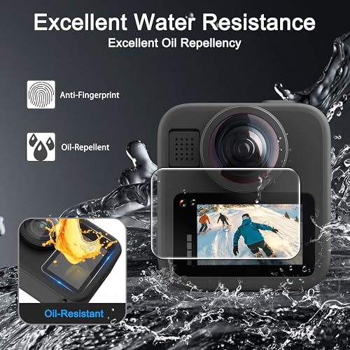Image of FiTSTILL Tempered Glass Screen Protector for Go Pro MAX2 /MAX360 2025 /MAX Fusion(2019),Scratch Resistant LCD Tempered Glass Film 9H Hardness Guard Touch Sensitive Easy Installation Accessory