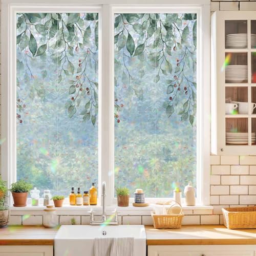 Película para ventana arcoíris con eucalipto 19.6 x 39.3 pulgadas miniatura 2