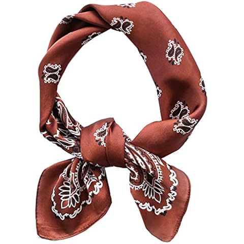 GUZOSJO Square Silk Feeling Scarf Medium Satin Hair Scarf Bracelet Gift For Women 27.5 × 27.5 inches Cover
