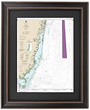 Framed Nautical Map 12323 : Sea Girt to Little Egg Inlet, NJ- Standard Size. Handmade in USA