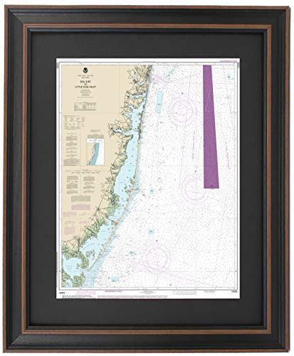 Framed Nautical Map 12323 : Sea Girt to Little Egg Inlet, NJ- Standard Size. Handmade in USA