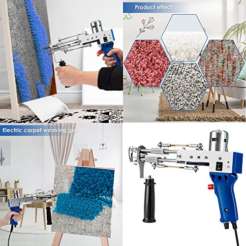 Rug Tufting Gun, Electric Carpet Tufting Gun, DIY 100V-240V Efficient Knitting Machine, Hand-Held Making Tools Adjustable Carpet Weaving Flocking Machine