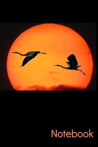 Notebook: Blue Crane Heron Fishing Book Notepad Notebook Composition and Journal Gratitude Diary