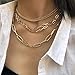 YERTTER Dainty Unique Punk Layering Chain Choker Necklace Boho Jewelry Set Layered Statement Chunky Chain Necklace for Women Manoho Charms Necklaces Jewelry (Gold)