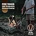 Heavy Duty Fire Tong and Fire Poker Set with Wood Insulation Handle Fireplace Poker Grabber with Blow, firewood Grabber Tool for Wood-Burning Fire Pit or Fireplace Suitable for Solo Firepit