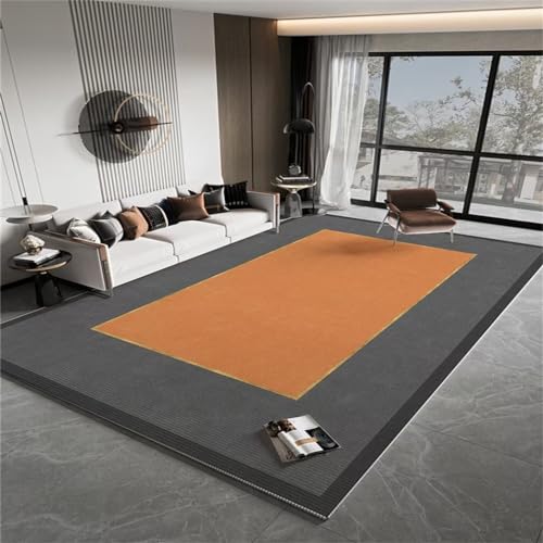 Tapis chambre garçon orange et gris lavable et robuste pour le jeu - 2