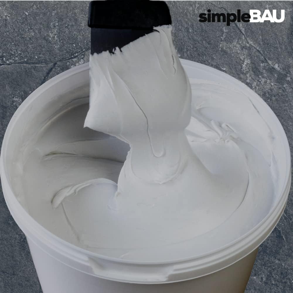 Spachtelmasse Weiß Innen 15 kg – Gebrauchsfertige Fertigspachtel für Wand & Decke, Polymer-Spachtelmasse Start&Finish – Glätten, Füllen & Reparieren, Staubfrei & Leicht Schleifbar